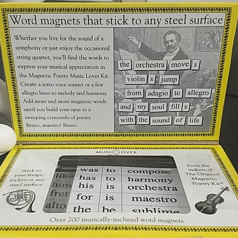 NWT Music Lover ❤️ magnetic poetry kit, over 200 music-themed magnets! - Picture 7 of 7